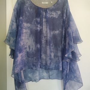 Patrizia Luca design...navy Tiedye flowy Blouse